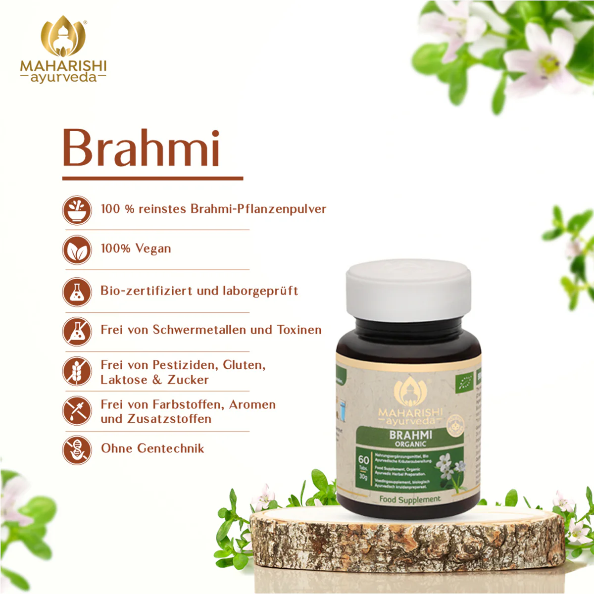 Brahmi Bio Super Herb – Brahmi Nahrungsergänzung, Bio Ayurveda Kräuter - Image 2