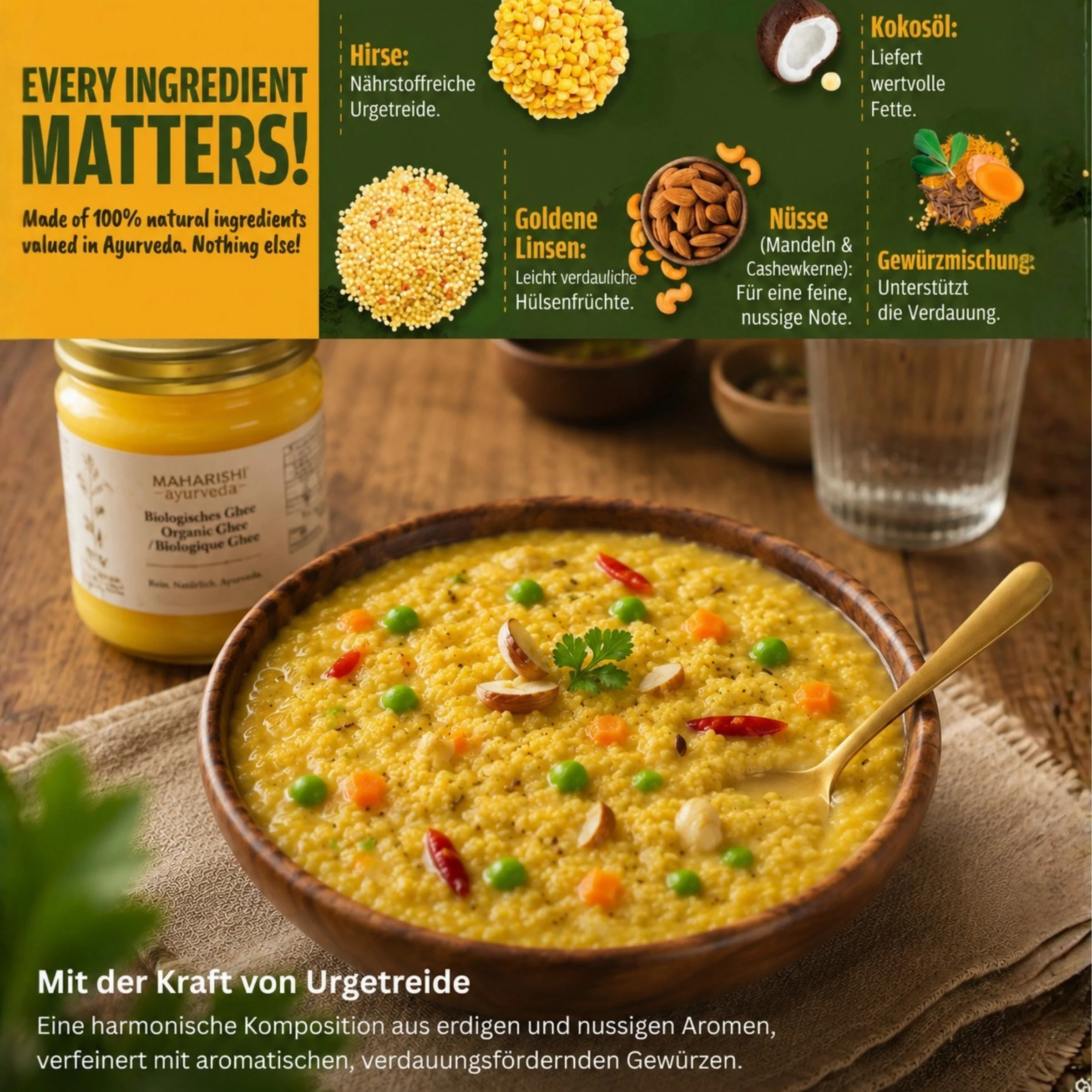 Gelbe Linsen –Multi-Hirse Khichdi - Image 3