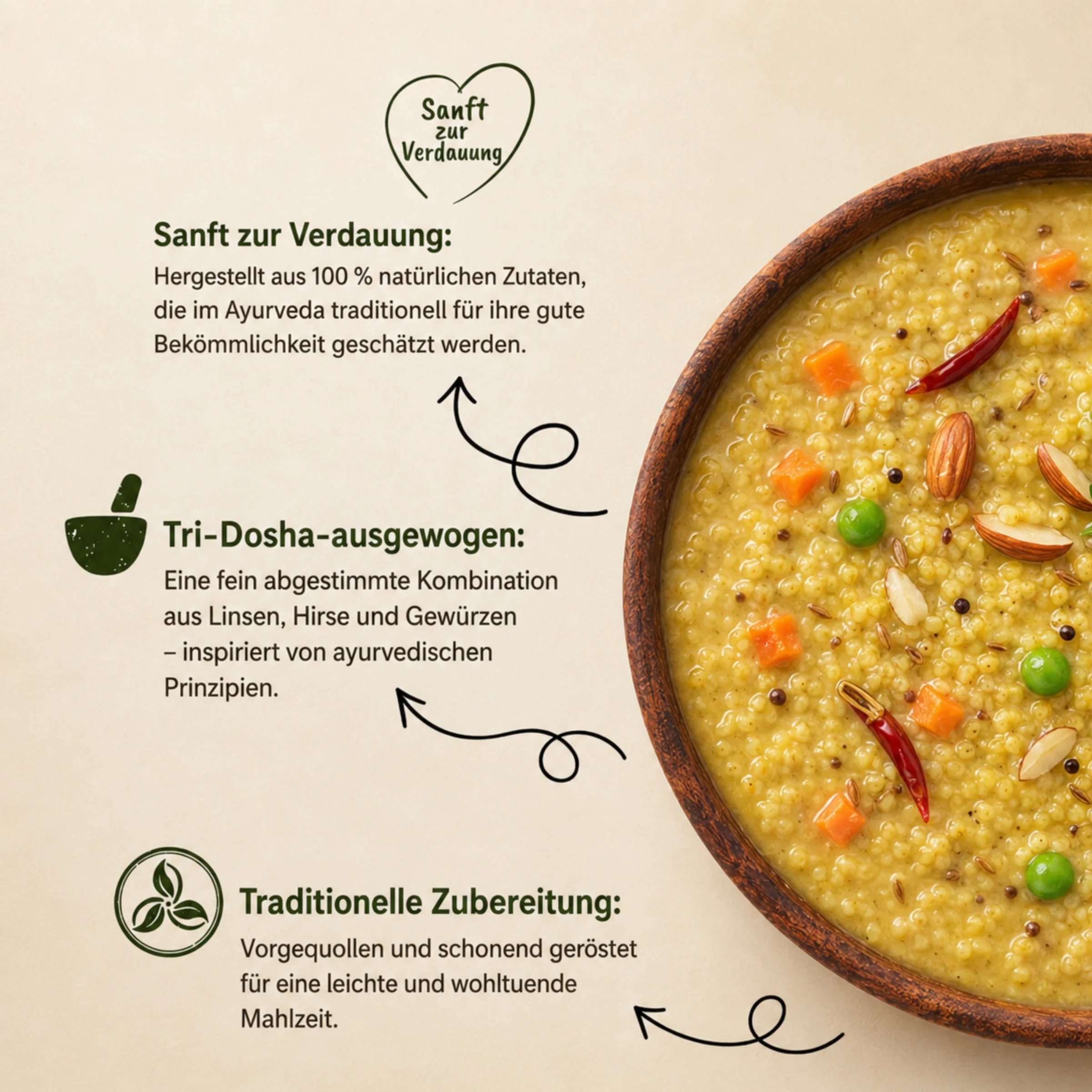 Gelbe Linsen –Multi-Hirse Khichdi - Image 5
